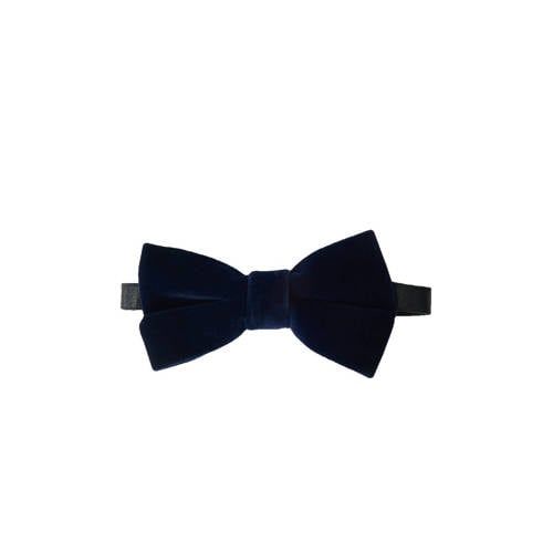 Shoeby fluwelen vlinderdas donkerblauw