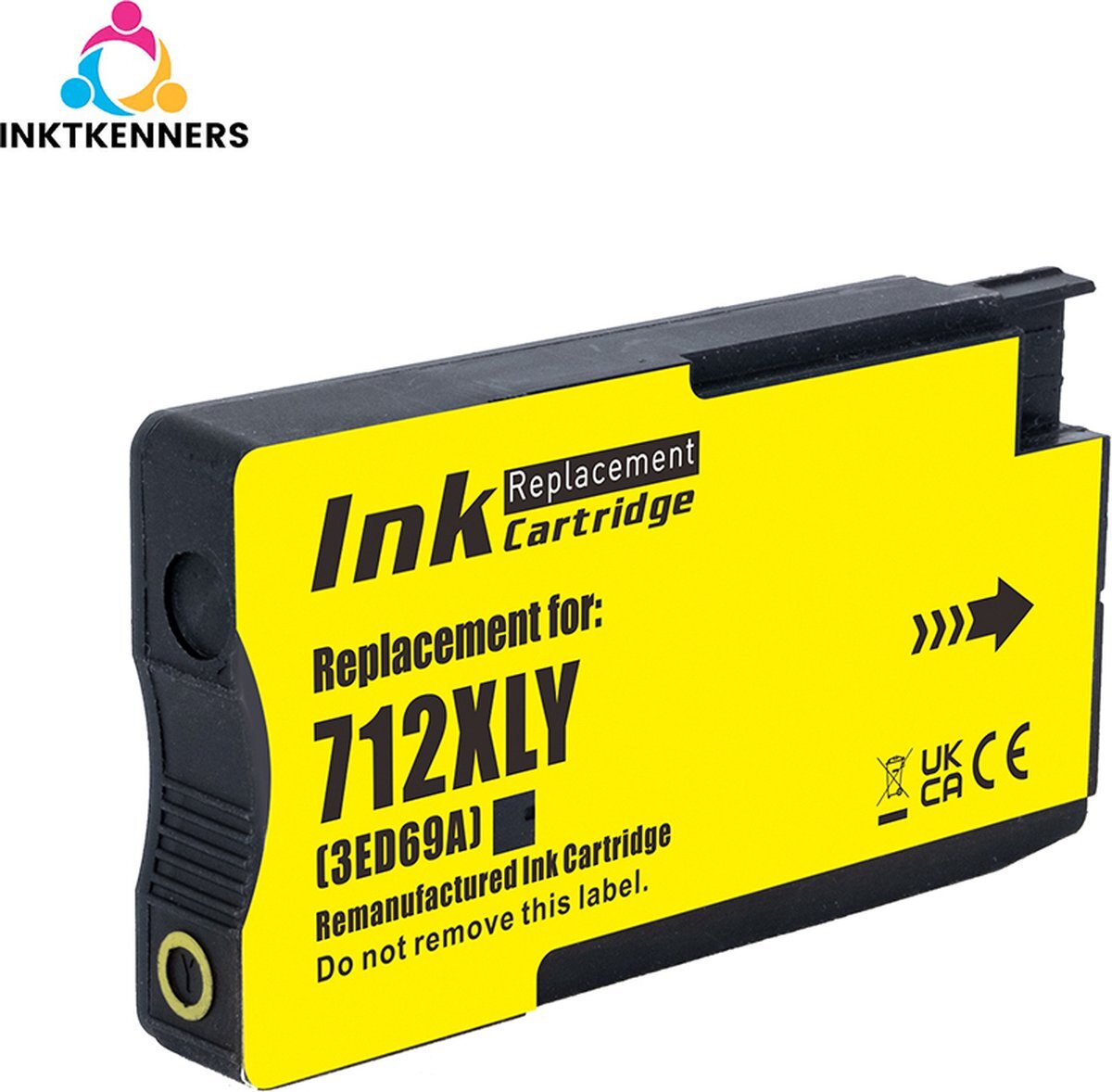 Inktkenners Inktcartridges voor HP 712 - Geel - voor HP DesignJet T210 - T230 - T250 - T630 - T650 Studio
