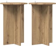 vidaXL Plantenstandaard 2 stuks Artisanaal eiken Ø40 x 60 cm Bewerkt hout