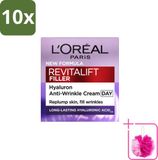 L'Oréal Paris Revitalift Filler Crème de jour anti-rides - 50 ml - Pack économique - 10 pièces