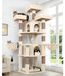Poteau griffoir - 3 perchoirs - 2 cachettes - Lit pour chat