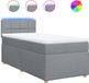 vidaXL Boxspring met matras stof lichtgrijs 90x200 cm