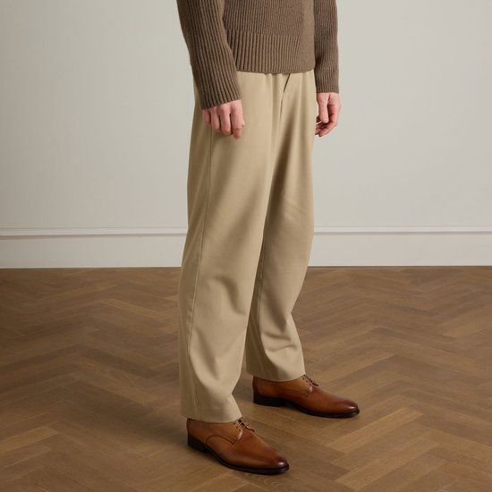Manfield - Heren - Cognac leren veterschoenen - Maat 46