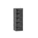 Songmics RYCH06G Étagère suspendue, organisateur de vêtements, en tissu, 5 compartiments, pliable, crochets en métal, renfort intérieur en bambou, motif lin, gris RYCH06G