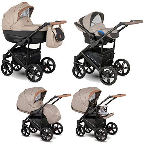 Lux4Kids Kinderwagen met lekvrije wielen en gratis accessoires Baleo by Desert BA-8 3-in-1 met babyzitje