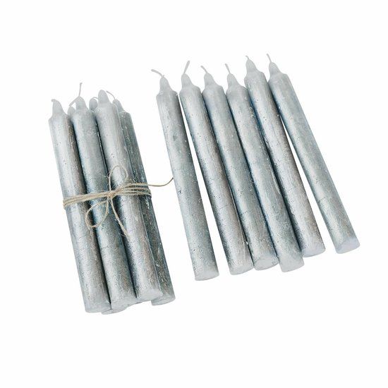LOBERON Kaars set van 12 Bauceau zilverkleurig