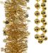 Decoris Kerstslingers - 3x stuks - goud - kralenslinger - folie slingers - sterren - kerstversiering