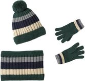 Vertbaudet Tricolore babyset muts + snood + wanten/handschoenen voor jongens