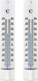 Lifetime Thermomètre intérieur et extérieur - 2x -39 à +50 Celsius - 4 x 21 cm - aluminium