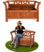 KADAX Banc de jardin, 119 x 43 x 75 cm, panneau de fibres de bois avec espace de rangement et dossier, résistant aux intempéries, pour jardin, balcon, 119 cm, chêne doré