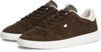Tommy Hilfiger suède sneakers met logo - bruin