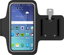 Mmobiel Sport / Hardloop armband ZWART voor Samsung S9 PLUS / S8 PLUS / S7 Edge / Note 8 / Note 5 / Note 4 / Note 3 / A8 Plus / J7 Spatwatervrij Reflecterend Neopreen Comfortabel Verstelbaar Koptelefoon Aansluitruimte en Sleutelhouder