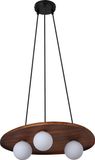 OSRAM Decor Acacia Nest hanglamp, acaciahout, bruin, fitting G9, metaal, glas, stoffen kabel