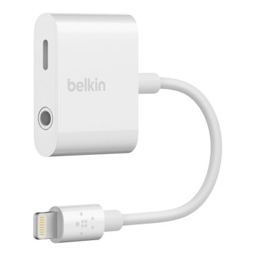 Belkin RockStar Lightning naar Lightning + 3.5mm Adapter - Wit