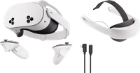 Meta Quest 3S 256GB VR Headset Bundle with PC Link Cable and Elite Strap