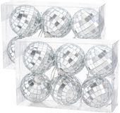 Cepewa boules de Noël disco - 12x pièces - argent - D5 cm - verre - boule disco