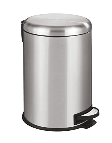 WENKO Pedaalemmer Leman Easy Close roestvrij staal 20L - cosmetische emmer, vuilnisemmer met softclosemechanisme en anti-vingerafdruk