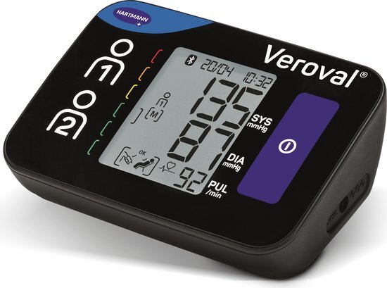 Veroval&#174; Compact+ bloeddrukmeter bovenarm met automatische 3-voudige meting die boezemfibrilleren detecteert, geschikt bij zwangerschap