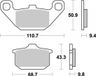 SBS-remblok voor motorfiets Kawasaki 1500 VN Classic 1996 tot 2000 achter nieuw