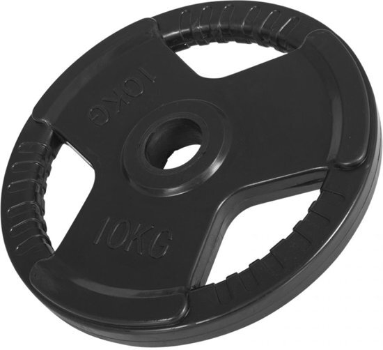 Gorilla Sports Olympische halterschijf 10 kg Gripper Gietijzer 50/51 mm rubber coating