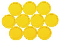 MAUL Magneet rond 10 stuks 2 kg kunststof Ferriet bruchsicher lackiert Ø 3.4 x 1.4 cm geel