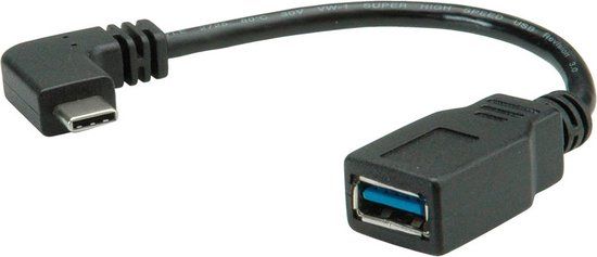 Roline USB-kabel USB 3.2 Gen1 (USB 3.0 / USB 3.1 Gen1) USB-C stekker, USB-A bus 0.15 m Zwart 11.02.9031