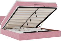 vidaXL - Lit plateforme avec matelas et LED - 160x200cm - Velours Rose