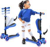 Hurtle Kinderstep - 3 Lichtgevende LED Wielen - Opvouwbare Scooter met Verstelbare Hoogte, Antislip Platform - Blauw