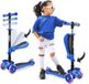 Hurtle Kinderstep - 3 Lichtgevende LED Wielen - Opvouwbare Scooter met Verstelbare Hoogte, Antislip Platform - Blauw