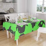 Bonamaison Tafelkleed, Anti-Mold, Sneldrogend, Waterdicht, 100% Polyester Tafellaken, Neon groene rook, 140 x 160 Cm
