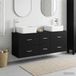 Maison Exclusive - Ensemble de meubles de salle de bain, 3 pièces, noir, 129 x 41 x 80 cm