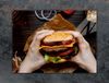 TMK ArtDeko - Planche à découper - Verre - 70x52 cm - Hamburger