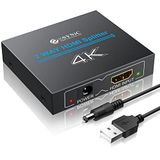eSynic 4K@30HZ HDMI Splitter 2 Manier HDMI Splitter 1 In 2 Uit HDMI 1.4 Hdcp Bypass HDMI Distributie Versterker naar Dual Monitor Ondersteunt 4K & Full HD voor HDTV PS4 Blu-ray Speler Laptop