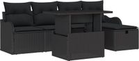 vidaXL Tuinbank Set 4 zitplaatsen Zwart Polyrattan
