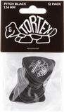 Dunlop Tortex Pitch Black Plectrums - 1.14 mm - Player's Pack 12 Stuks