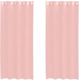 vidaXL Gordijnen met doorvoertules 2 st 140x225 cm roze