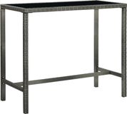 vidaXL Tuinbartafel 130x60x110 cm poly rattan en glas grijs