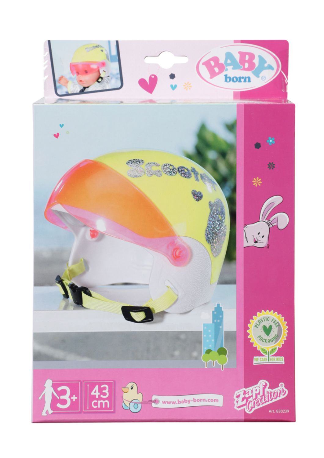 Zapf BABY born City Scooter Helm - Poppenhelm - 43 cm - Meerkleurig