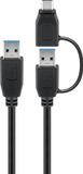 Goobay 55560 USB-kabel USB 3.2 Gen 1 (3.1 Gen 1) 1 m USB A Zwart