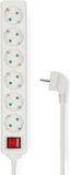 Nedis Stekkerdoos - 6-wegs - 3.00 m - Wit