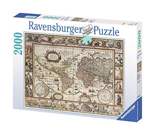 Ravensburger puzzel 2000 delen wereldkaart, antiek 16633