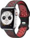 Strap-it Classic Sportbandje - Geschikt voor Apple Watch bandje - Zwart/Rood - Siliconen bandje sport - 44mm / 45mm / 46mm / 49mm