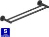 FortiFura Calvi porte-serviettes - Double - Rond - Noir mat