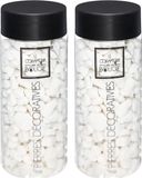 Atmosphera Kleine decoratie/hobby steentjes - 2x - wit - 750 gram - Aquarium en vazen vulling