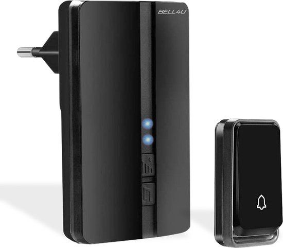 Bell4U Draadloze Deurbelset - Zwart - 3 Ontvangers - Waterdicht - Zonder Batterijen