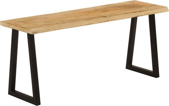 vidaXL Bankje met natuurlijke rand 105 cm massief mangohout