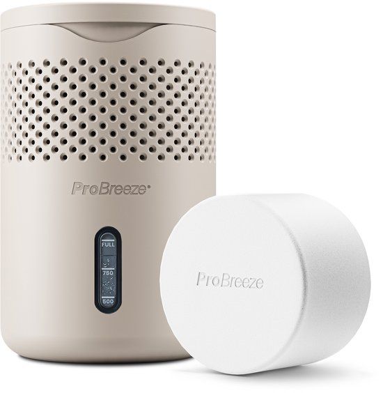 Pro Breeze Osmo® Vochtvanger 1,3L – Navulbare Vochtvreter met 700g Tablet – Luchtontvochtiger zonder Stroom – Kiezelsteen