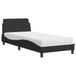 Dover Lit avec matelas velours noir 90x190 cm
