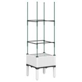 VidaXL Plantenbak met latwerk 40x40x142,5 cm Polypropeen Wit