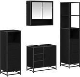 vidaXL Badkamermeubel Set Zwart Eiken 65 x 33 x 60 cm
